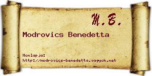 Modrovics Benedetta névjegykártya